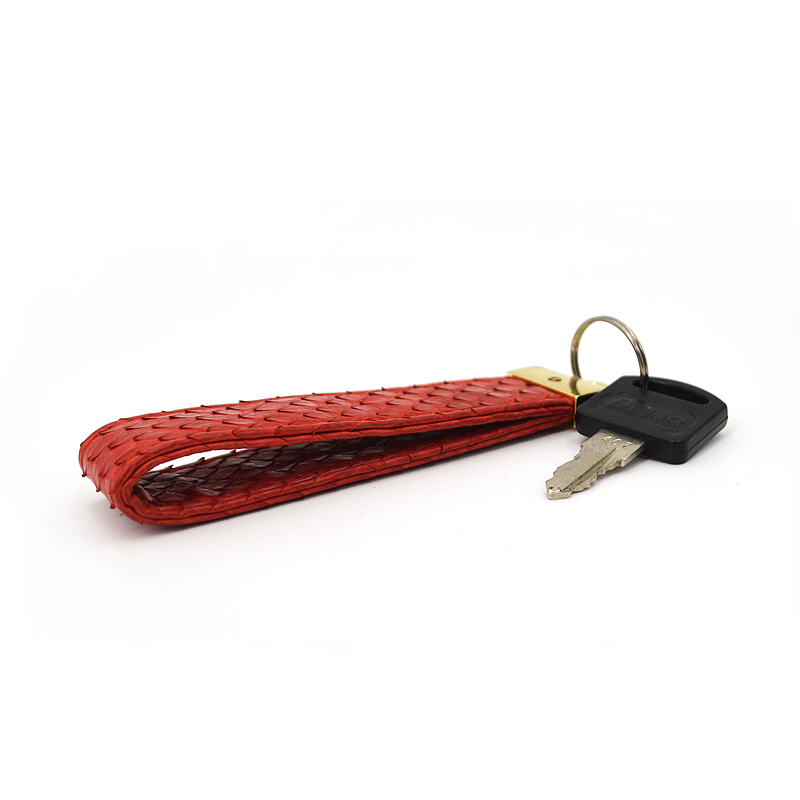 Porte-clés en métal de qualité supérieure avec porte-clés en cuir python