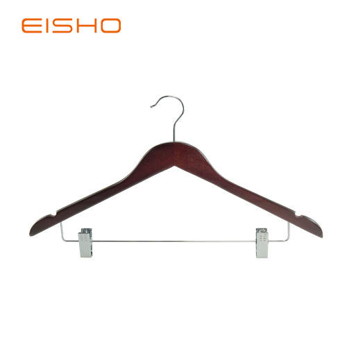 EISHO Wood Suit Hangers With Clips For Hotel