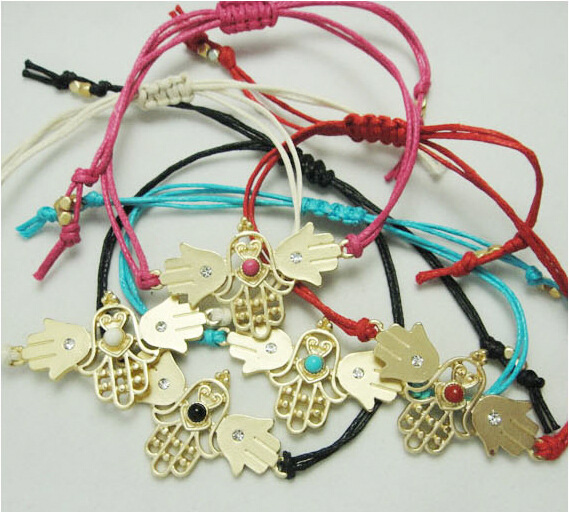 Handmade Woven Lucky Eye Hamsa Bracelet