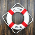 Mediterranean Style Sea Lifebuoy Wall Stickers Hanging Lifebuoy For Bar Home Decor Props Nautical Life Ring Wedding Crafts 20cm