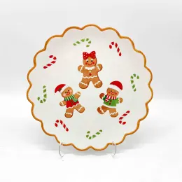 Christmas Gingerbread Man Scalloped Plate