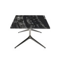 Almond saddle skin stainless steel in grey titanium Coffee Table