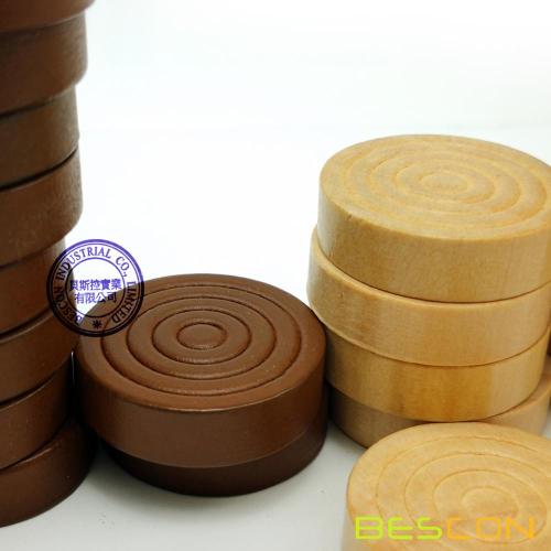 Bescon 1-3/16 inch Classic Carved Stackable Wooden Checkers in Natural Wood and Brown Color (30 pieces) - With Drawstring Cloth
