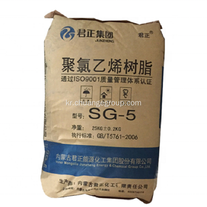 흰색 버진 junzheng PVC 재료 SG5 수지 PVC