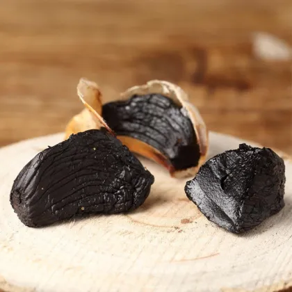 Health food of peeled black garlic