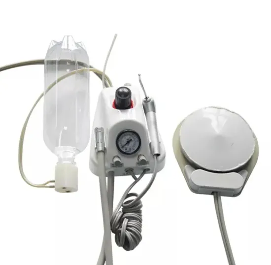Portable Dental Turbine Unit with 2 & 4 Holes High & Low Speed Handpiece Kit for Professional Use