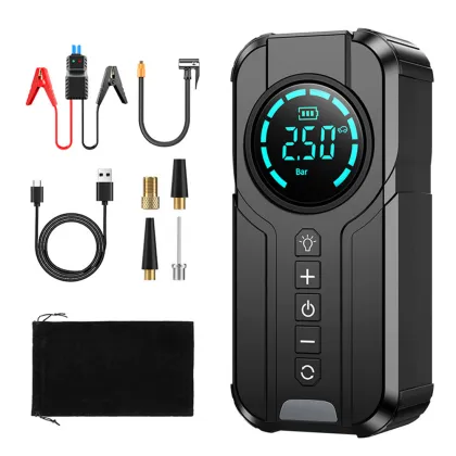 6000mAh Car Emergency Starter with Power Inflatable Pump & Air Compressor