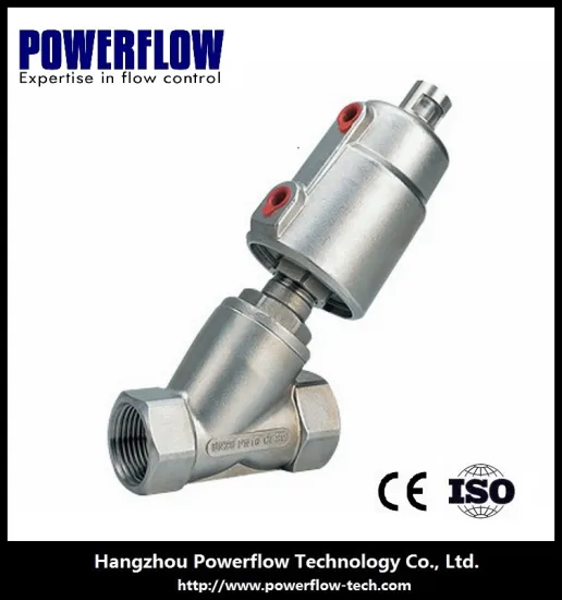 Pneumatic Stainless steel Angle Seat Valve with Stainless Steel Actuator thread type