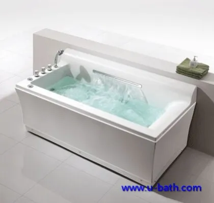 Waterfall led jacuzzi bathtub for luxury entertainment