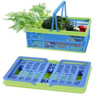 Wholesale Foldable Supermarket Shopping & Storage Basket with Double Handles