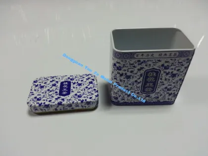Rectangular Tin Tea Canisters For Tieguanyin And Wuloog Tea Packing