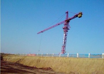 52m Height Under Hook 7034 Stationary Attached Tower Crane Luffing Crane With 52.5m  Boom