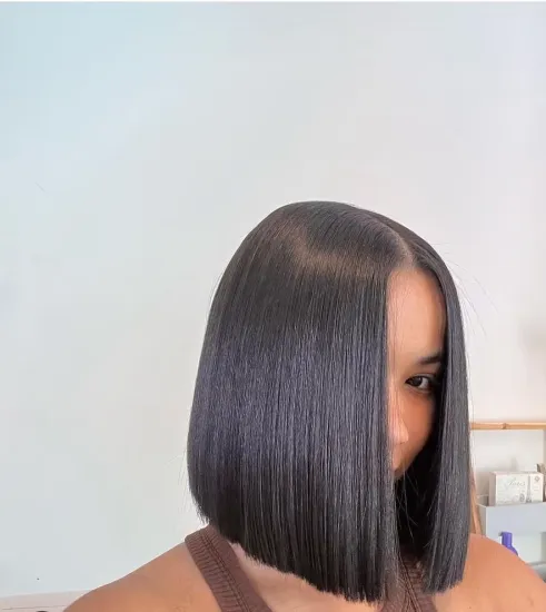 13x4 Lace Front Bob Cut Brazilian Human Hair Wig for Black Women (8-14 Inch)