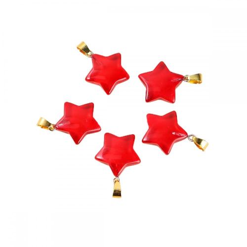 20mm Rainbow Glass Star Pendant for DIY Jewelry