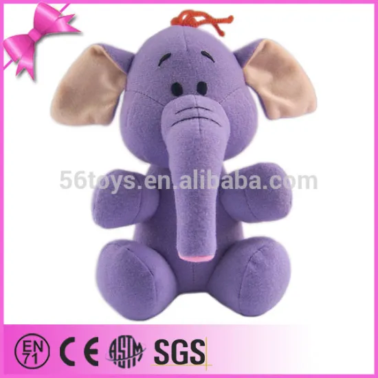 pv plush handmaded sitting purple gift plush valentine elephant