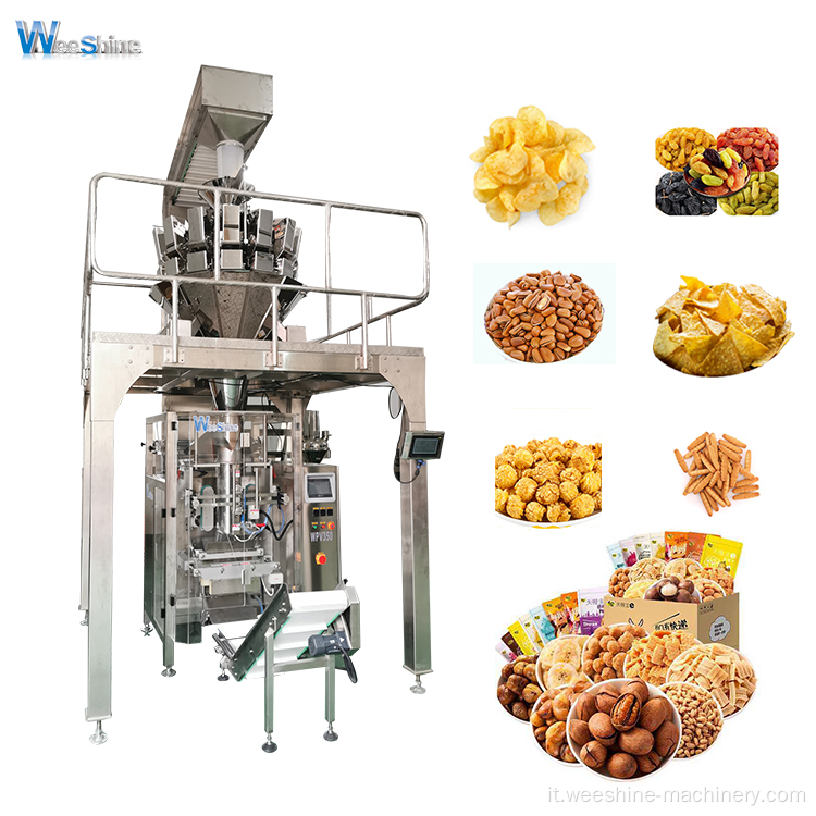 Snack di granuli automatici Chips Biscuit Packing macchina