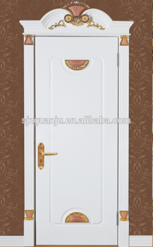 White single carved wood door