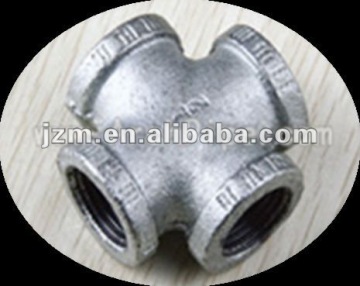 Water Line Fitting, Electric Galvanized, Cross Equal, Banded, With BS Standard