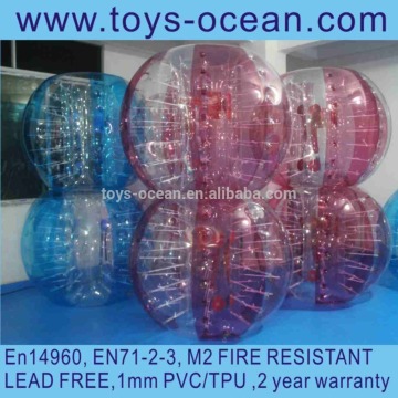 Exciting sport games inflatable bumper/bubble soccer/body zorb ball