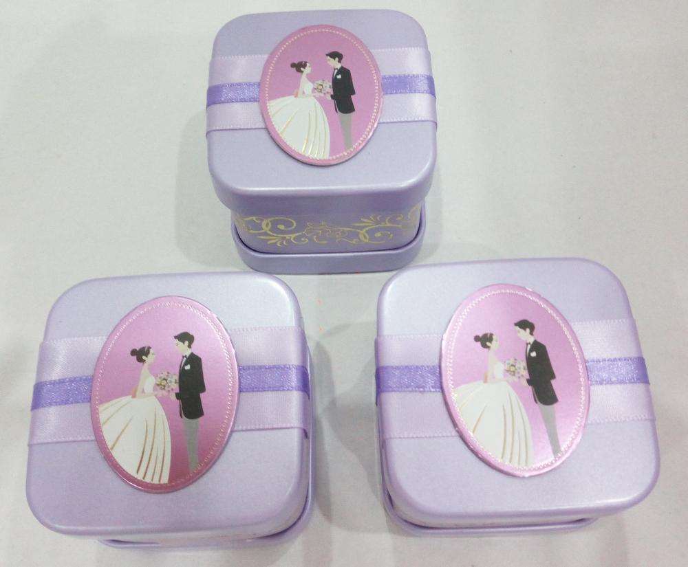 Purple sweet Wedding Tin Box