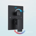High-Quality Chrome Rainfall Shower System with 2 Functions: A Luxurious Wall-Mounted Square Bathroom Mixer Set