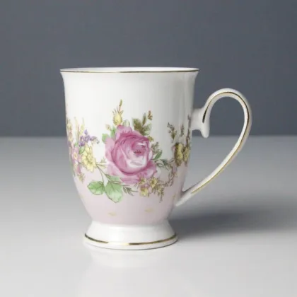 12 Oz Euro Style Bone Porcelain Tea Cup & Coffee Mug