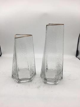 Innovative Amber Decorative Glass Vase For Home Decoration