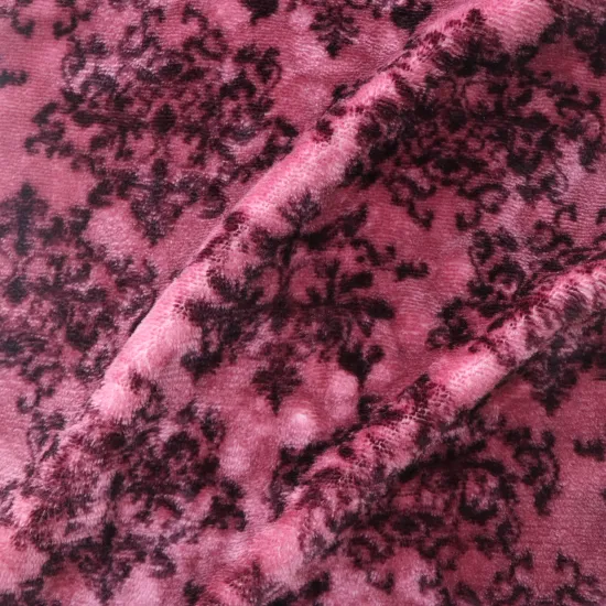 100 Polyester Retro Luxury Flower Pattern Warp Knitted Print Flannel Fleece Fabric for Coat Blanket Sofa Set