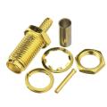 Gold-Plated SMA Female Bulkhead Crimp Connector