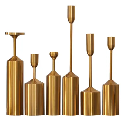 Luxury Gold Metal Candle Holders for Home Decor