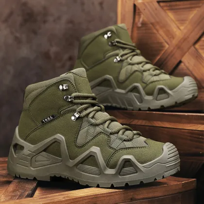 Lao Xuheng Men's High Top Martin Boots - Autumn Winter Outdoor Tactical Hiking Combat Shoes