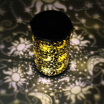Hollow Pattern Retro LED Solar Landscape Waterproof Lawn Light