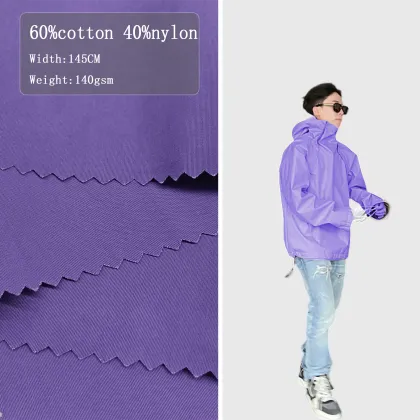 60% Cotton 40% Nylon Mixed PU Coating Waterproof Textile Fabric for Windcoat