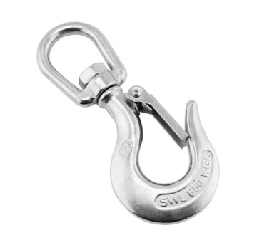Stainless Steel Eye Swivel Crane Hook with Latch