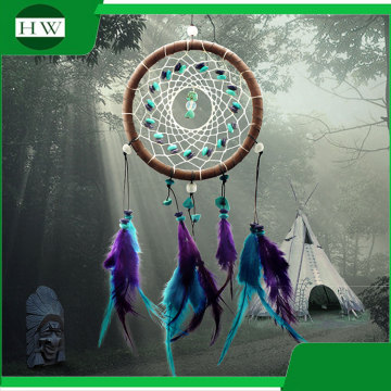 Promotional Christmas gift ornament Wall Hanging Home Room Decoration feather indian dream catcher supplies