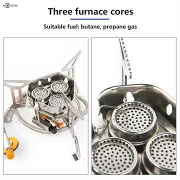 Outdoor Portable Three Picnic Hiking Windproof Stoves Camping Equipment Fierce Fire Gas Stove Self-Driving Car Stoves