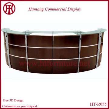 High quality Plywood round curved shop counter