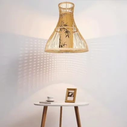 Bamboo Lantern Pendant Light with Bamboo