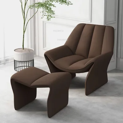 Nordic M-Shaped Leather Sofa - Casual Luxury Living Room Furniture