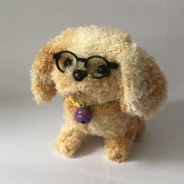 Walking Floral Bell Sunglass Teddy Dog Doll Toy
