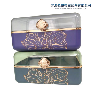 Lotus Pattern Double-Layer Transparent Storage Box