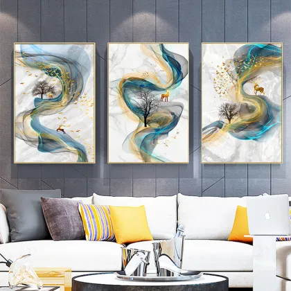 Abstract modern wall art decoration landscape porcelain painting