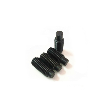 Black oxide slotted set screw with dog point