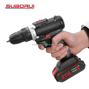 21V Rechargeable Heavy Duty Cordless Electric Drill with Dual-Speed Variable Control