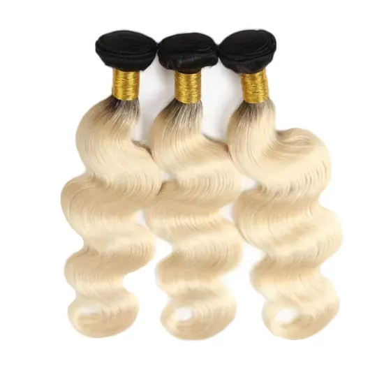 Raw Weft Human Hair Extension Bady Wave 613 Blonde Bundles Hair Weave Distributor