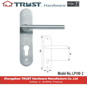 LH190-2:Solid Stainless Steel Door Handle with lock plate