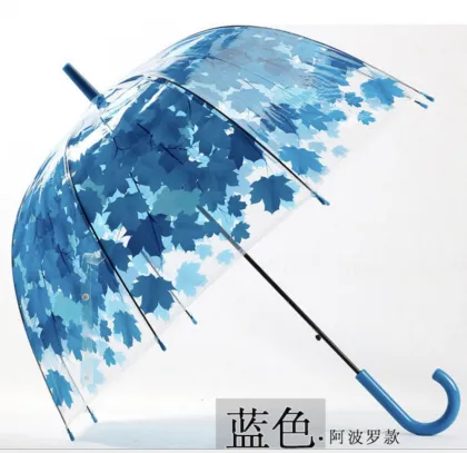 Thickening POE Transparent Umbrella Maple Leaf Umbrella