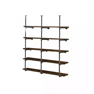 Iron Pipe Shelving Bracket for Industrial Wall Mount Garage Storage and Kitchen Ceilings