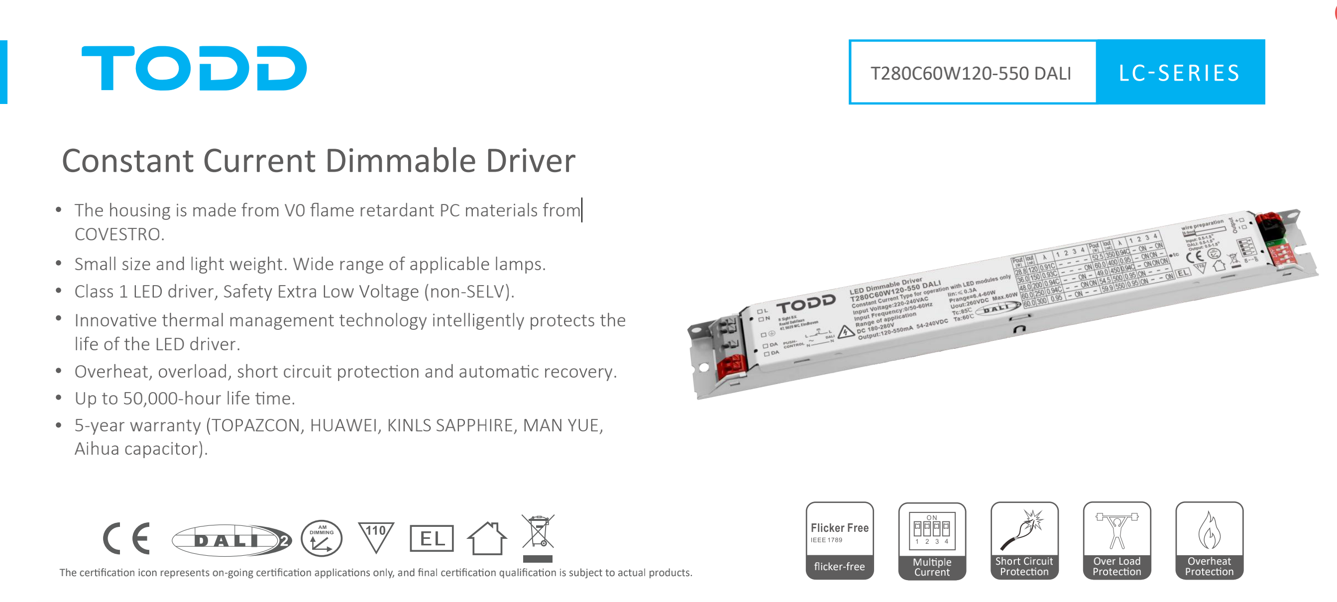 led driverT280C60W120-550 DALI