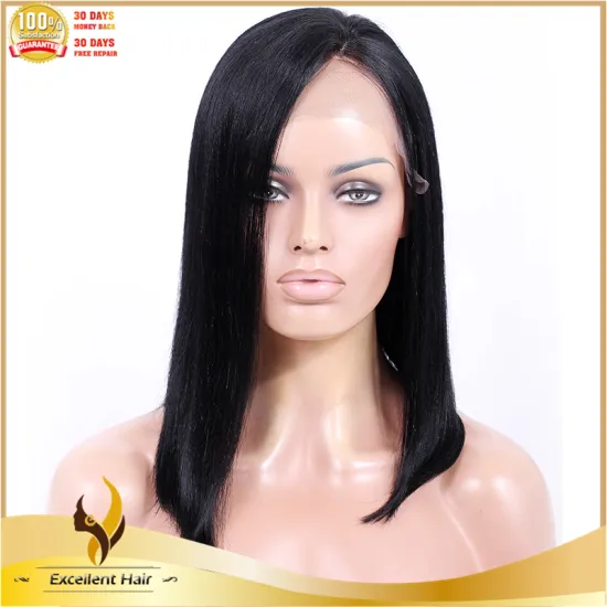 China wholesale virgin malaysian hair side part short human hair wig for black women